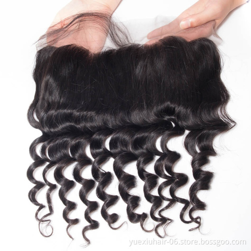High Quality Wholesale Loose Deep Wave Unprocessed Cuticle Aligned Hair Hair Brazilian Remy Hair with Frontal Closure